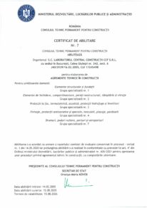 Certificat abilitare agremente tehnice